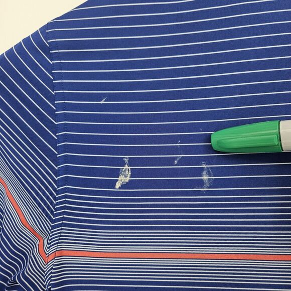 Vineyard Vines Shirt Mens Large Polo Short Sleeve Casual Preppy Striped Blue - Picture 4 of 10